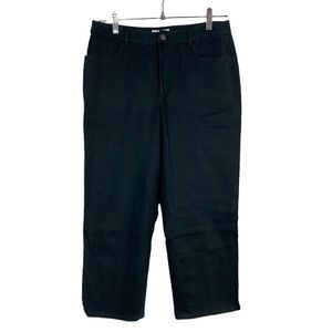 Talbots Stretch Black Linen Cropped Pants